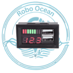 Roboocean 12V Dual USB Voltmeter Battery Indicator LED Digital Display