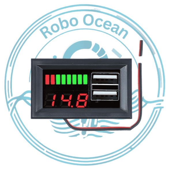 Roboocean Roboocean DC 12V Dual USB Voltmeter Battery Indicator LED Digital Display