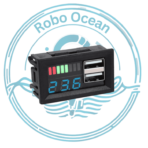 Roboocean dc 12v double usb digital voltmeter