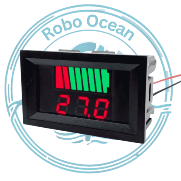 roboocean DC 12V-60V Lead Acid Red Digital Lead Battery Capacity Indicator Lead-Acid Charge Level LED Tester Voltmeter