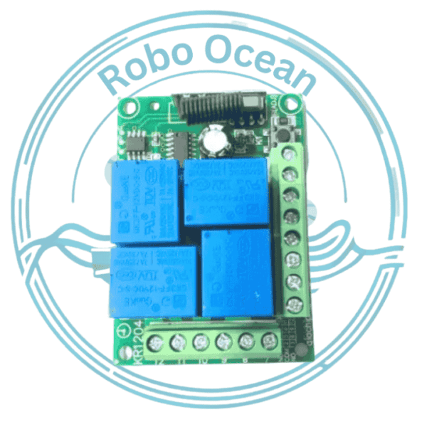 Roboocean dc 12v 433mhz 4 channel rf relay wireless remote control receiver